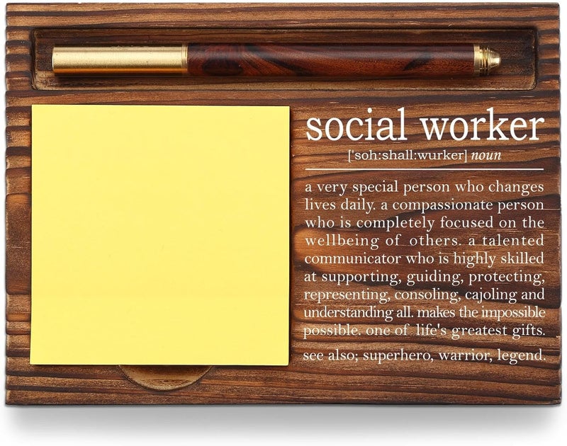 YODOCAMP Social Worker Sticky Note Holder, Social Worker Appreciation Gifts, Social Worker Graduate Gift, Thank You Gifts for Social Worker, Social Worker Definition Desk Self-Stick Note Pad Holders TZP06 - Image 1